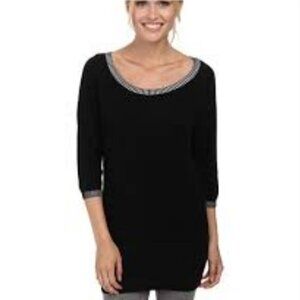 LOLE Mable Mesh Knit Tunic Black